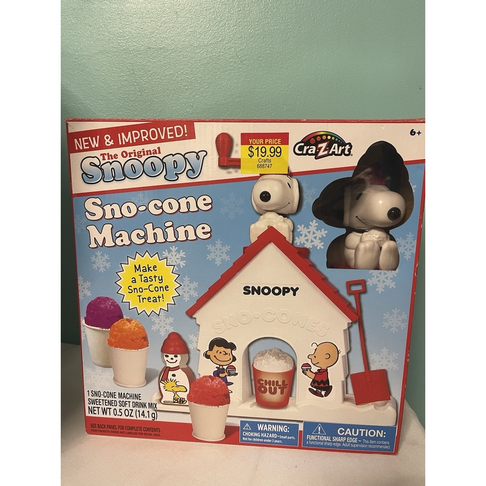 The Original Snoopy Sno-Cone Machine Flavored Snow Maker‎ Peanuts 2015 See Desc